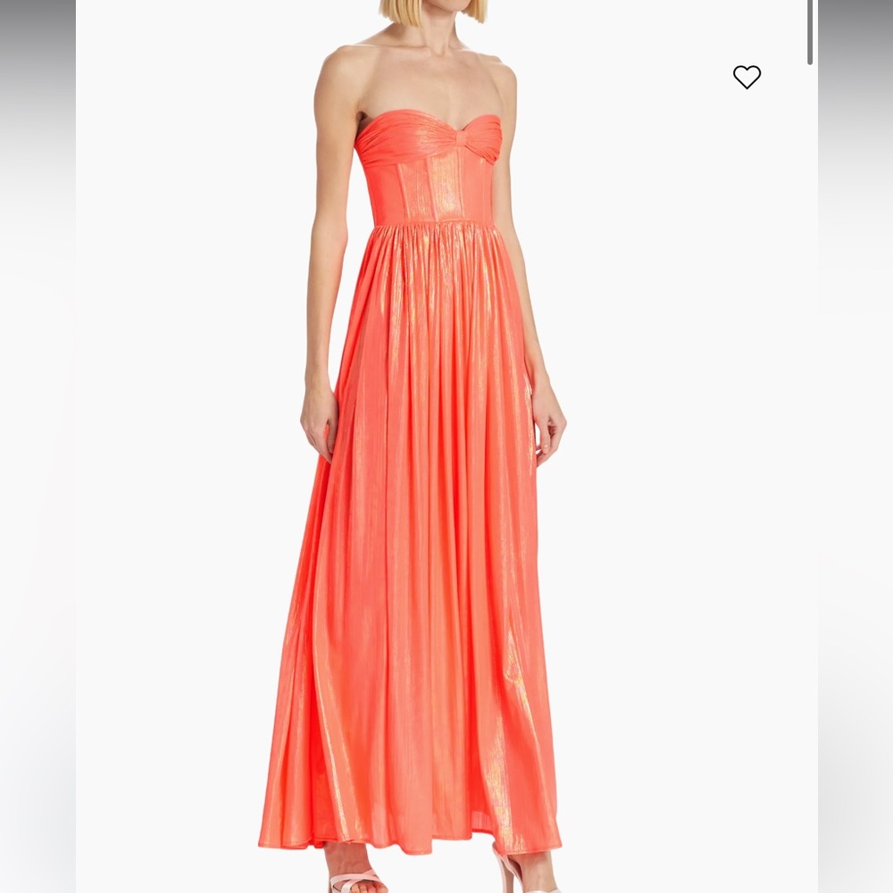 Bronx and Banco Florence Strapless Metallic Gown Orange / Pink XS